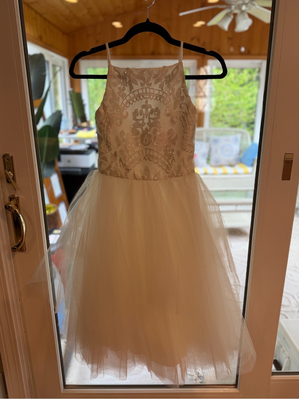 La Petite by Hayley Paige “Della” Flower Girl Dress – Ivory – Size 10 Girls